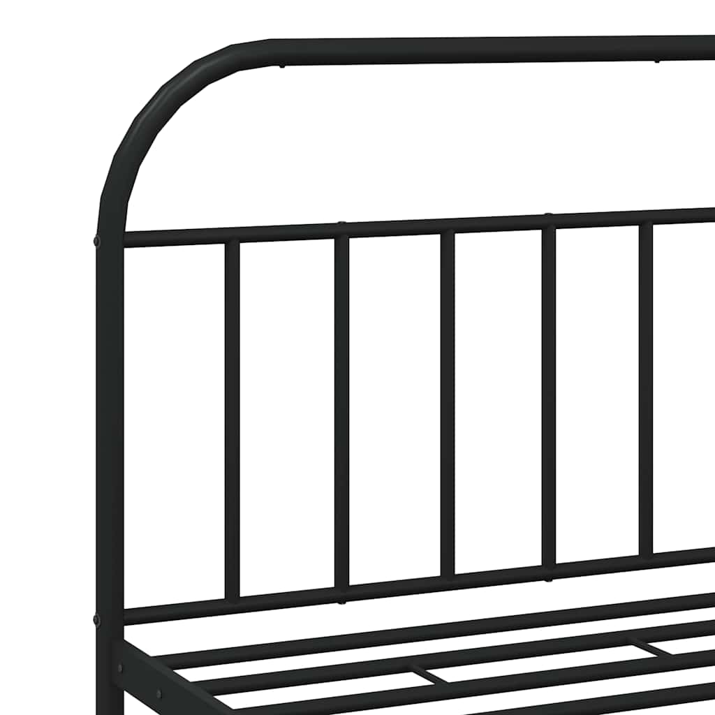 sengeramme med sengegavl 180x200 cm metal sort