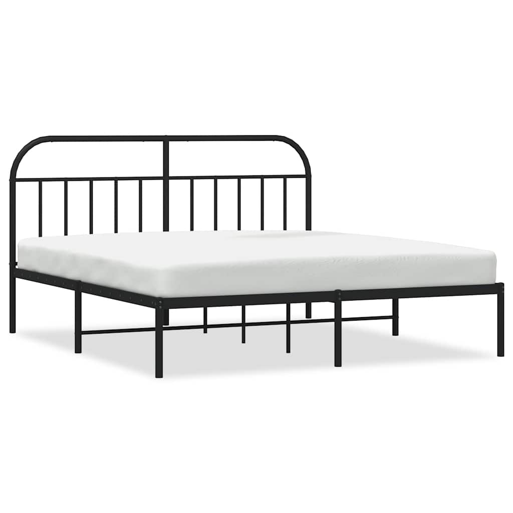 sengeramme med sengegavl 183x213 cm metal sort