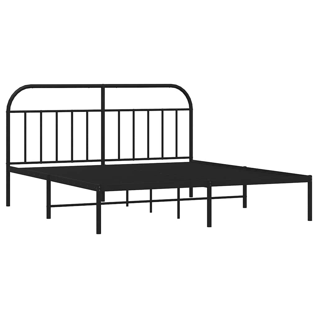sengeramme med sengegavl 183x213 cm metal sort