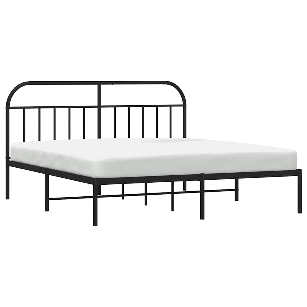 sengeramme med sengegavl 183x213 cm metal sort