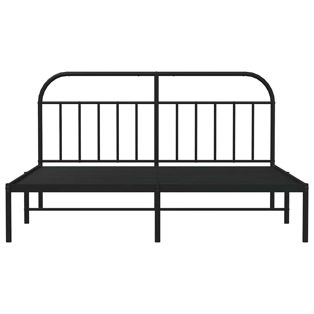 sengeramme med sengegavl 183x213 cm metal sort