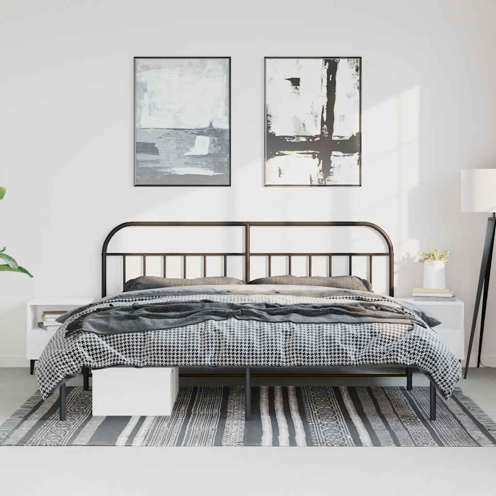 sengeramme med sengegavl 193x203 cm metal sort