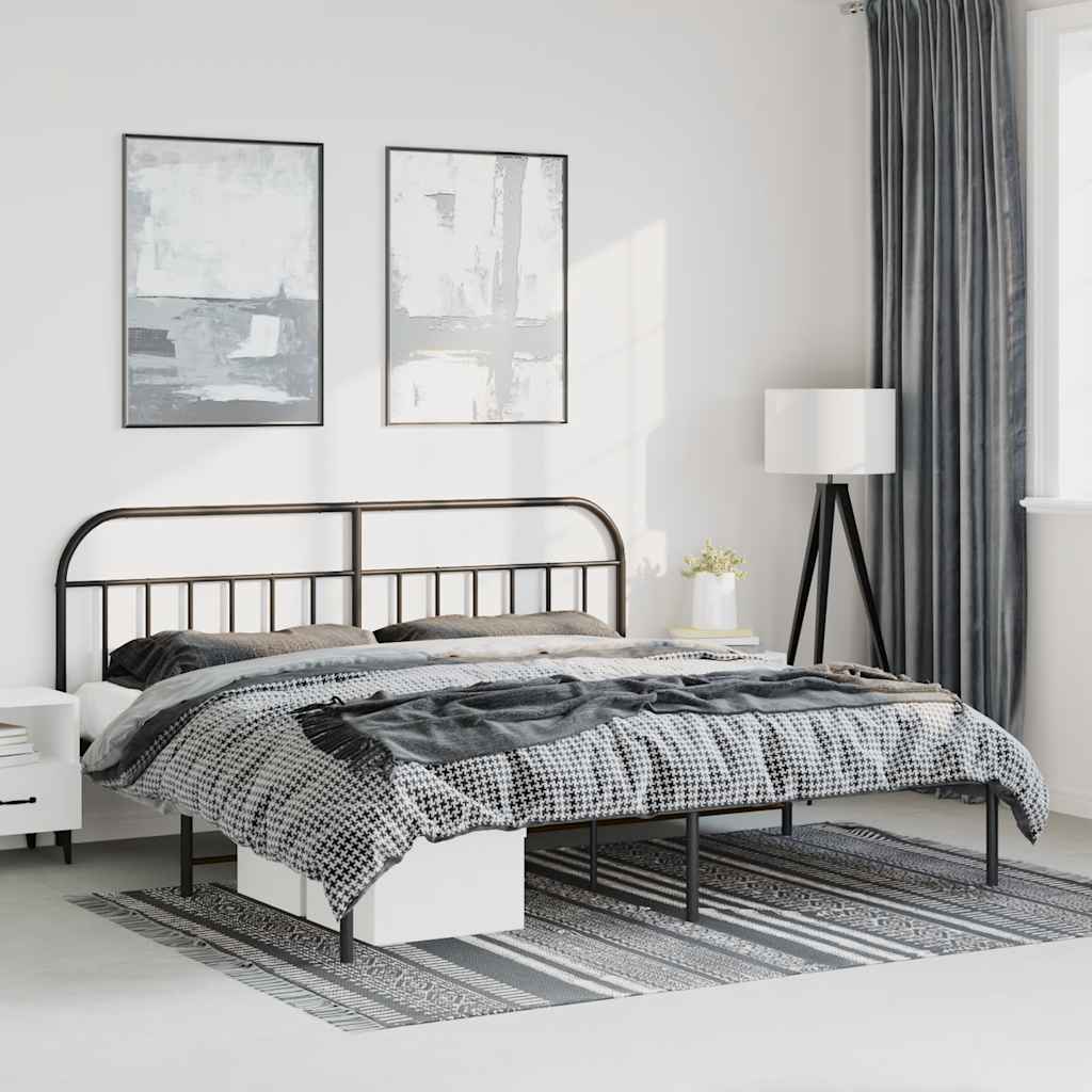 sengeramme med sengegavl 193x203 cm metal sort