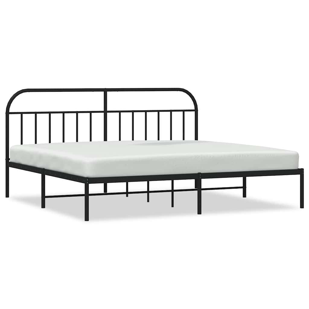 sengeramme med sengegavl 200x200 cm metal sort