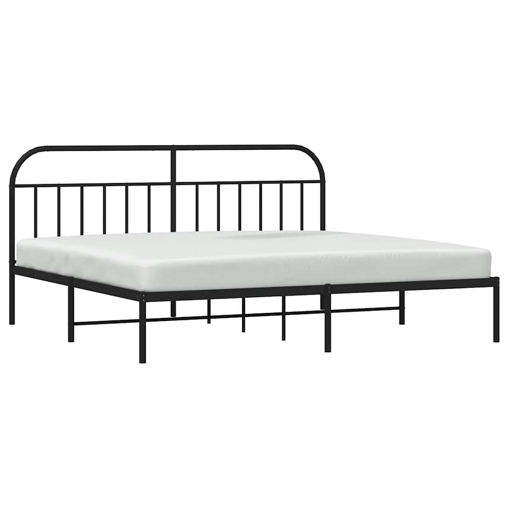 sengeramme med sengegavl 200x200 cm metal sort