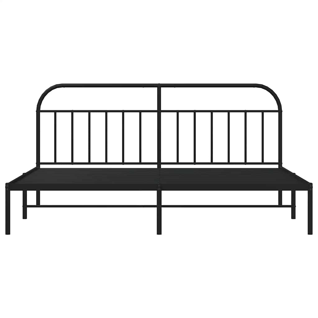 sengeramme med sengegavl 200x200 cm metal sort