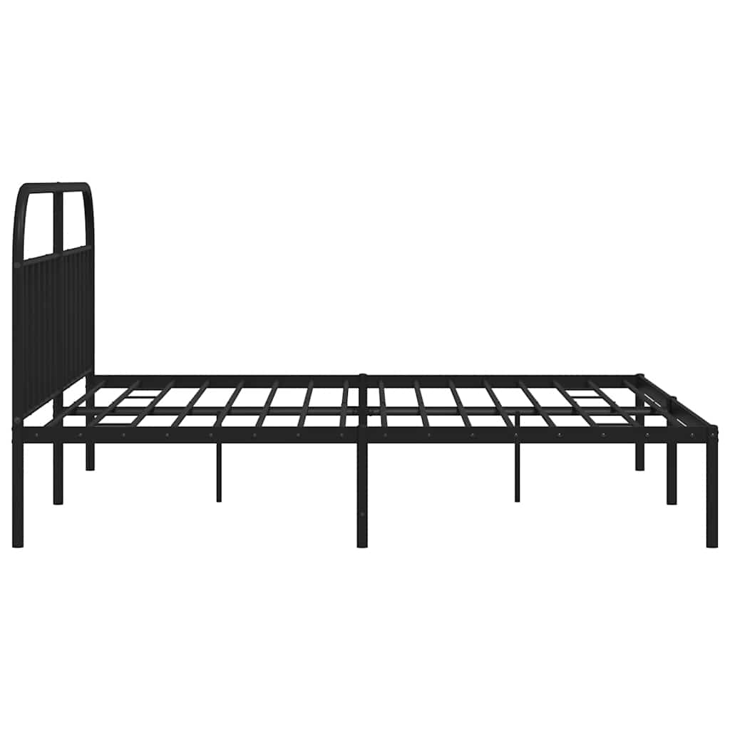 sengeramme med sengegavl 200x200 cm metal sort