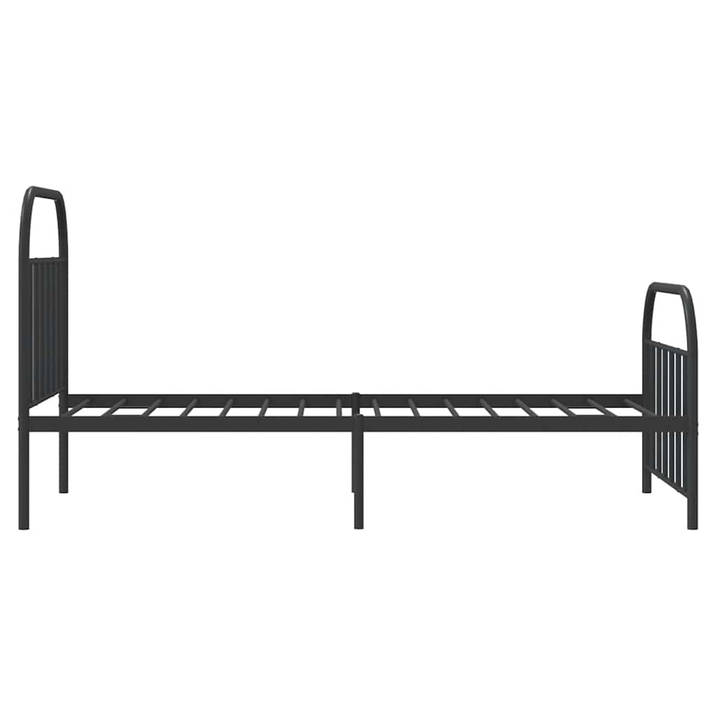 sengeramme med sengegavl og fodgærde 100x190 cm metal sort