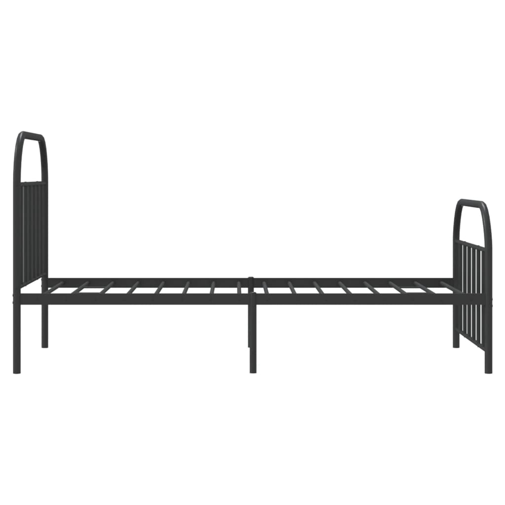 sengeramme med sengegavl og fodgærde 107x203 cm metal sort