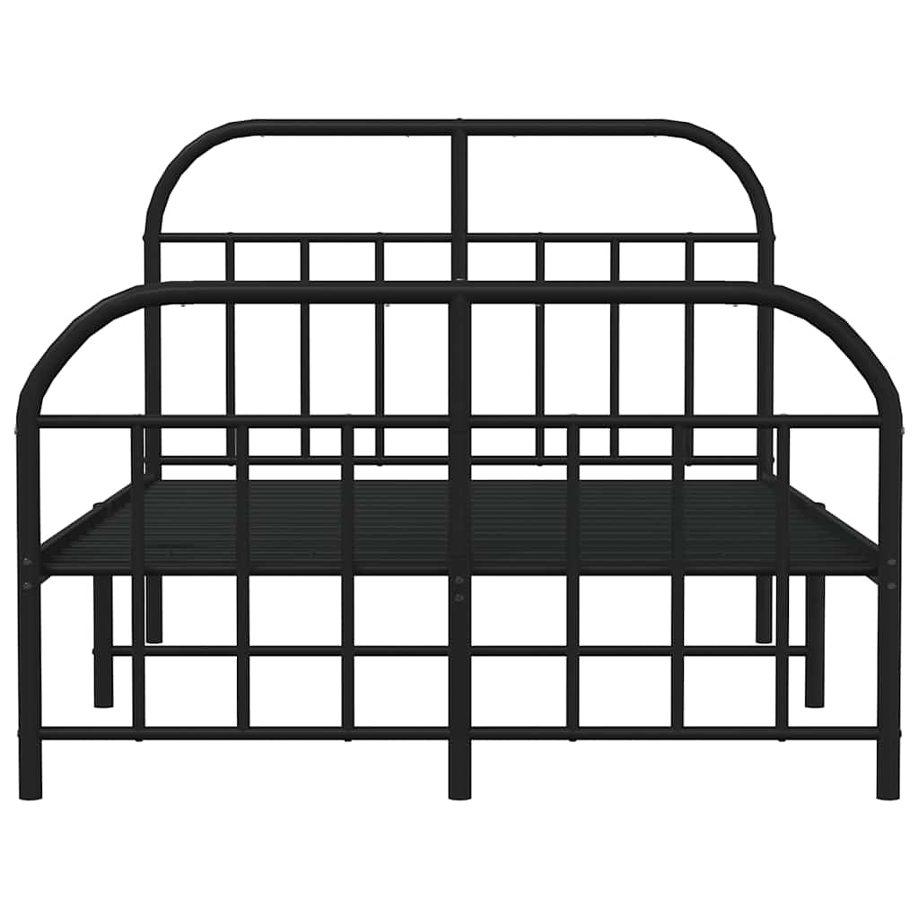 sengeramme med sengegavl og fodgærde 120x190 cm metal sort