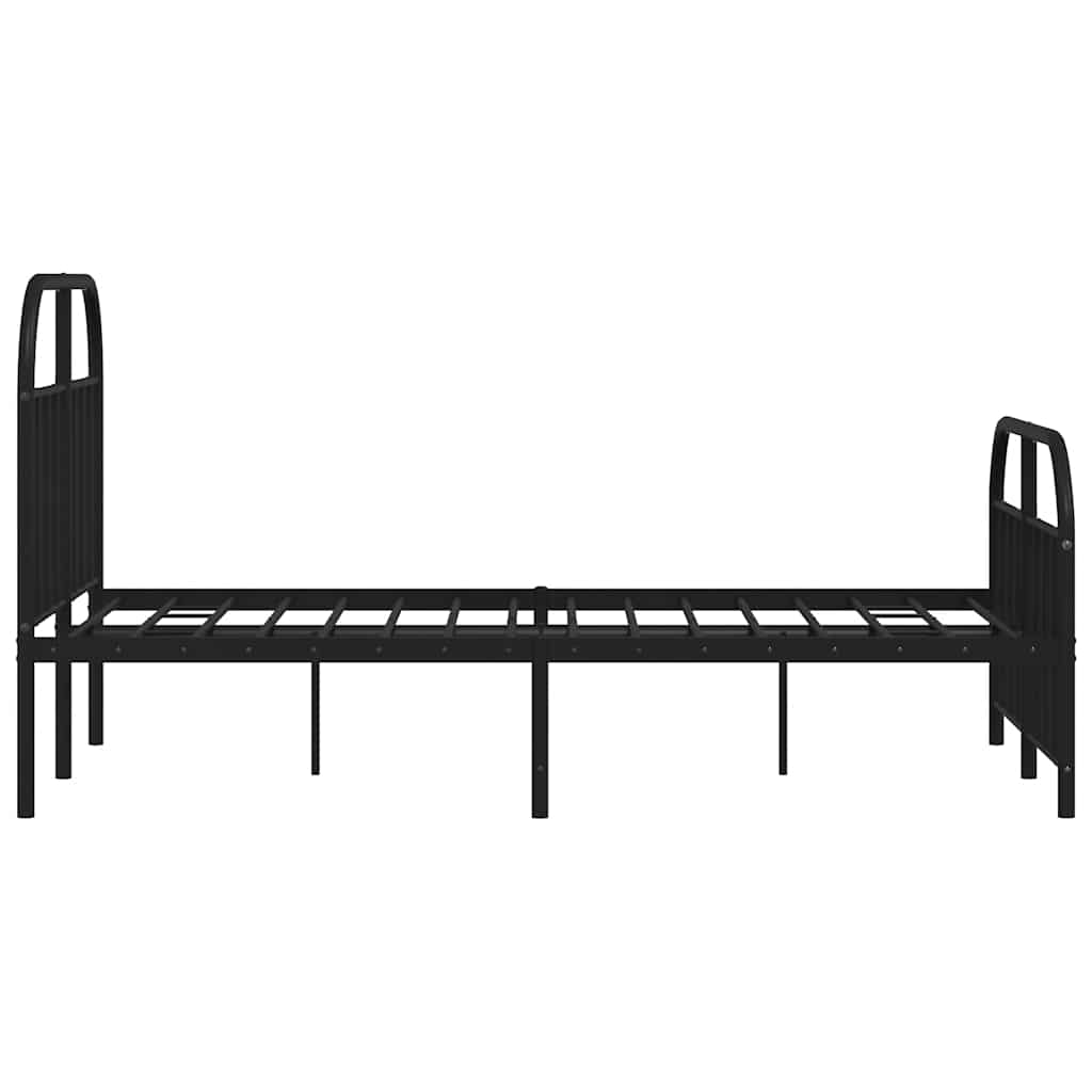 sengeramme med sengegavl og fodgærde 120x190 cm metal sort
