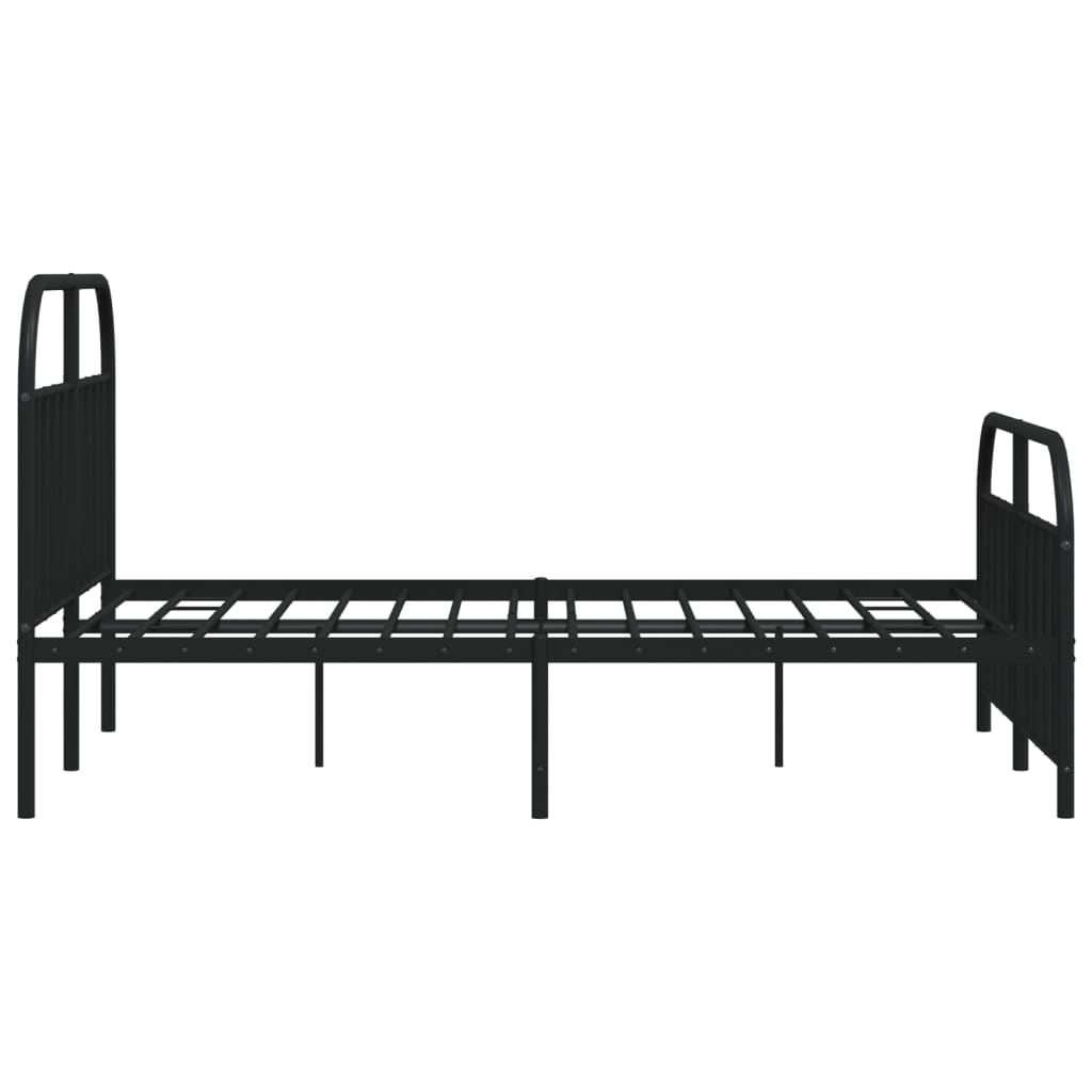 sengeramme med sengegavl og fodgærde 140x190 cm metal sort