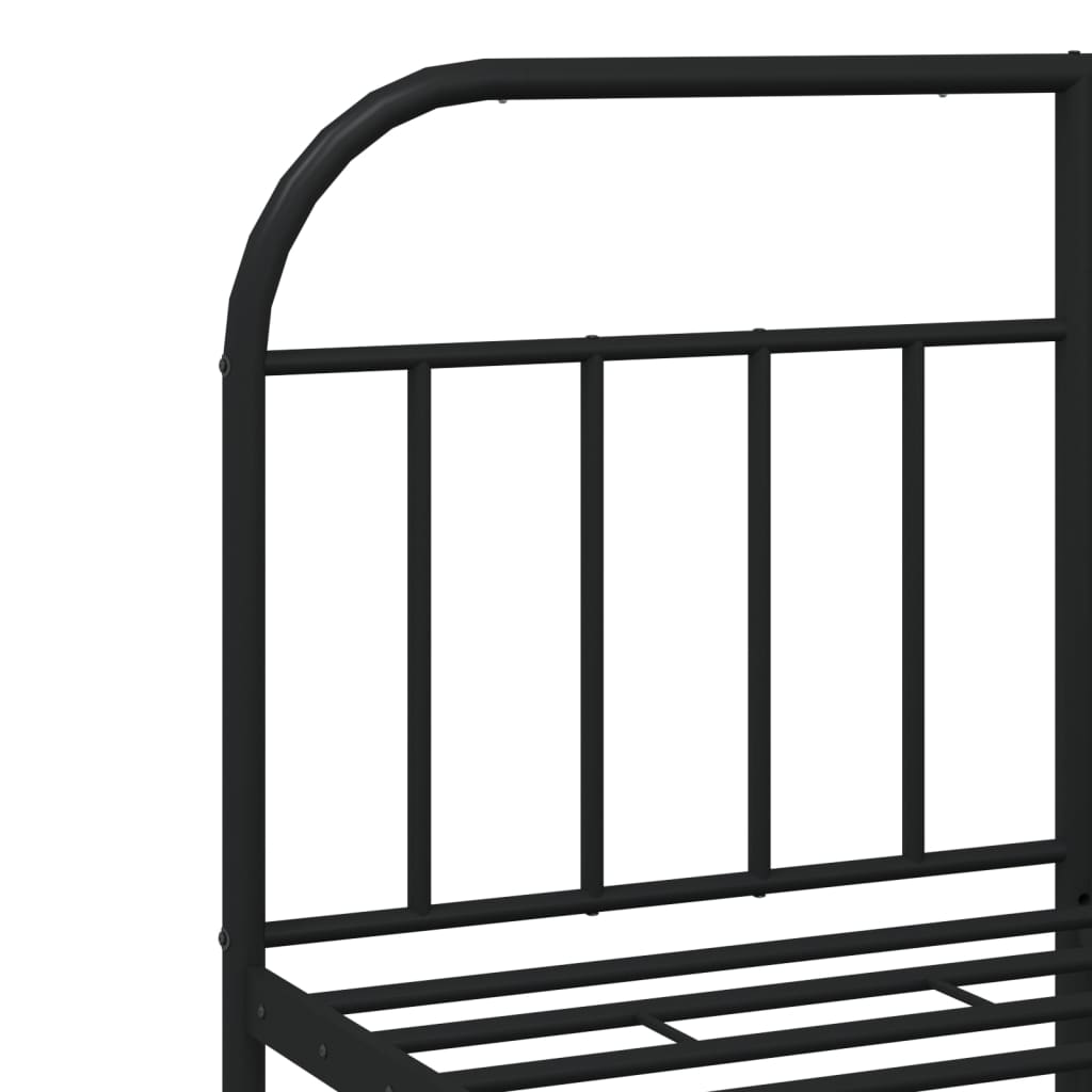 sengeramme med sengegavl og fodgærde 140x190 cm metal sort