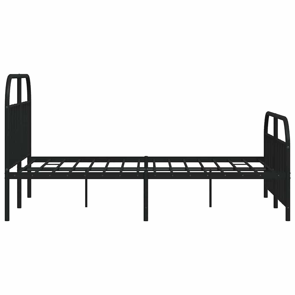 sengeramme med sengegavl og fodgærde 140x200 cm metal sort