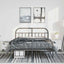 sengeramme med sengegavl og fodgærde 150x200 cm metal sort