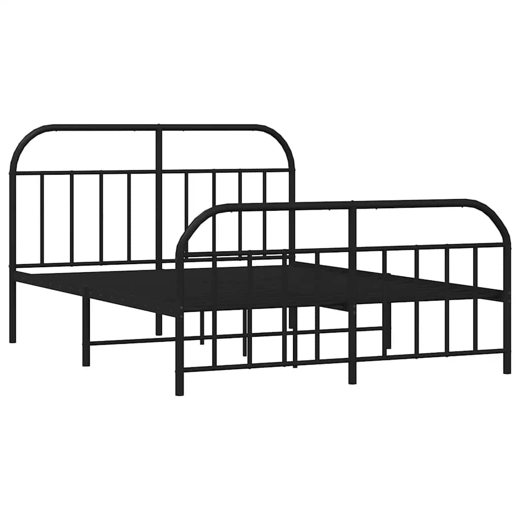 sengeramme uden madras med fodgærde 180x200 cm sort