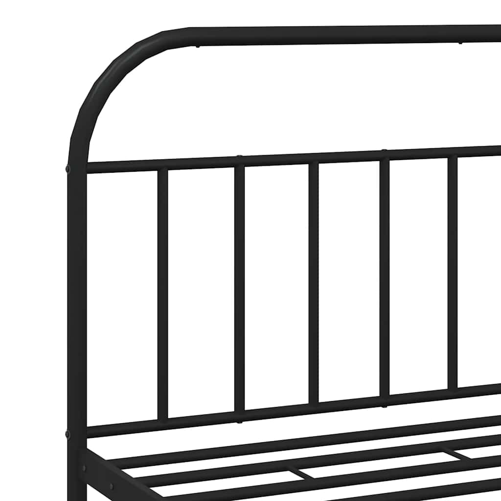 sengeramme med sengegavl og fodgærde 183x213 cm metal sort