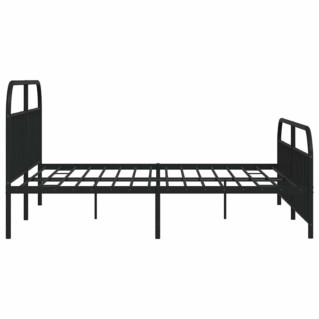 sengeramme med sengegavl og fodgærde 193x203 cm metal sort