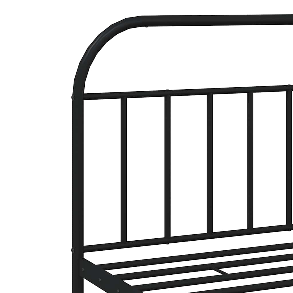 sengeramme med sengegavl og fodgærde 193x203 cm metal sort