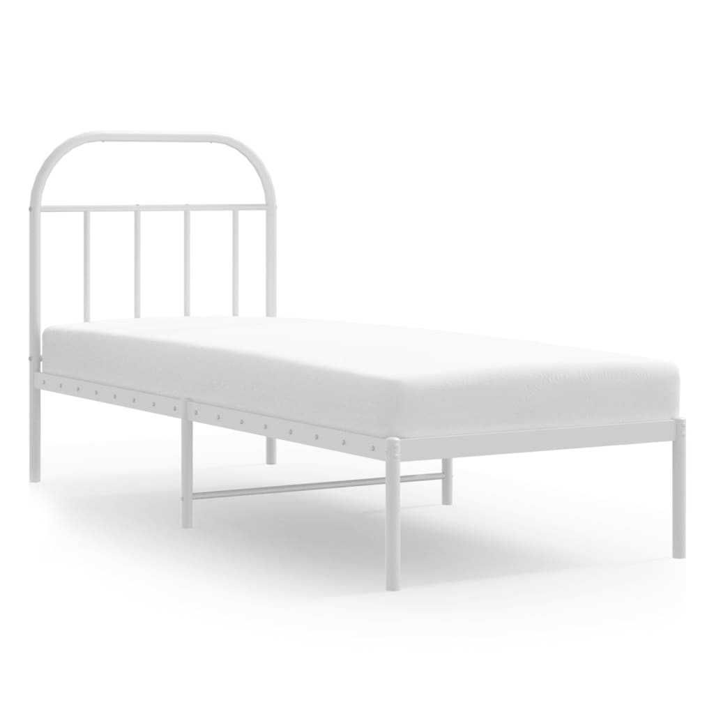 sengeramme uden madras med hovedgærde 75x190 cm hvid