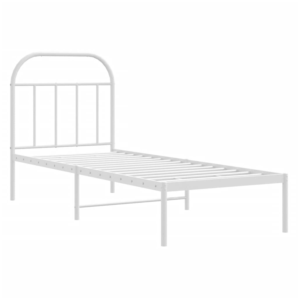 sengeramme uden madras med hovedgærde 75x190 cm hvid