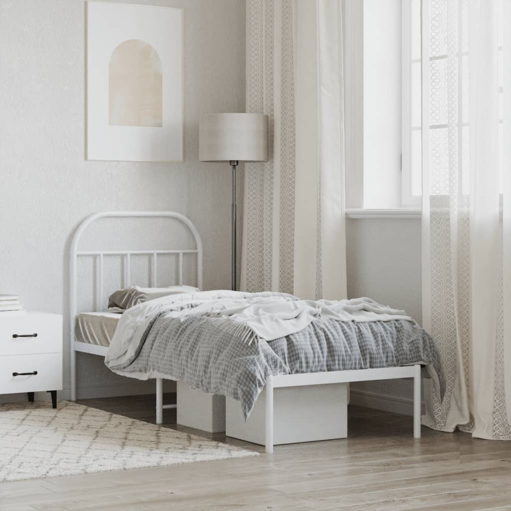 sengeramme uden madras med hovedgærde 75x190 cm hvid