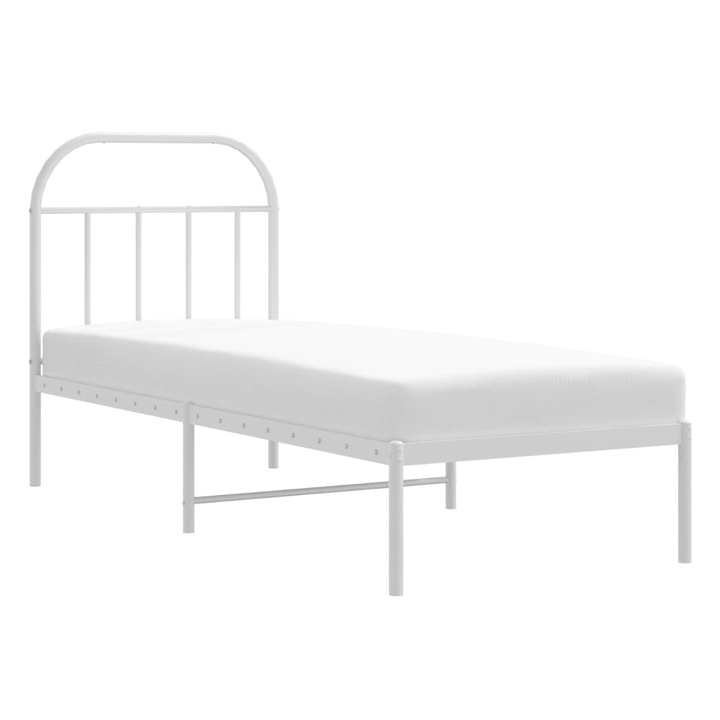 sengeramme uden madras med hovedgærde 75x190 cm hvid