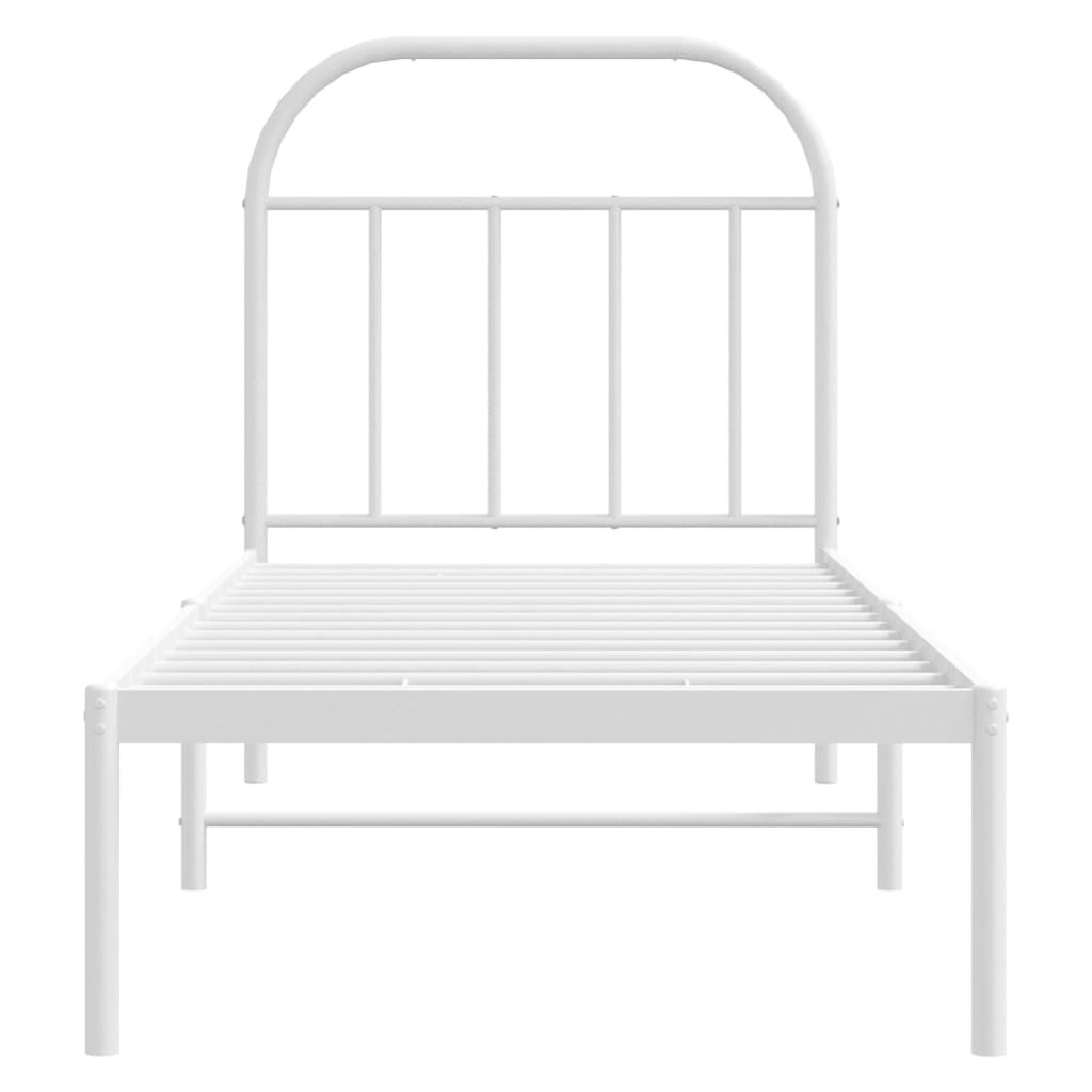 sengeramme uden madras med hovedgærde 75x190 cm hvid