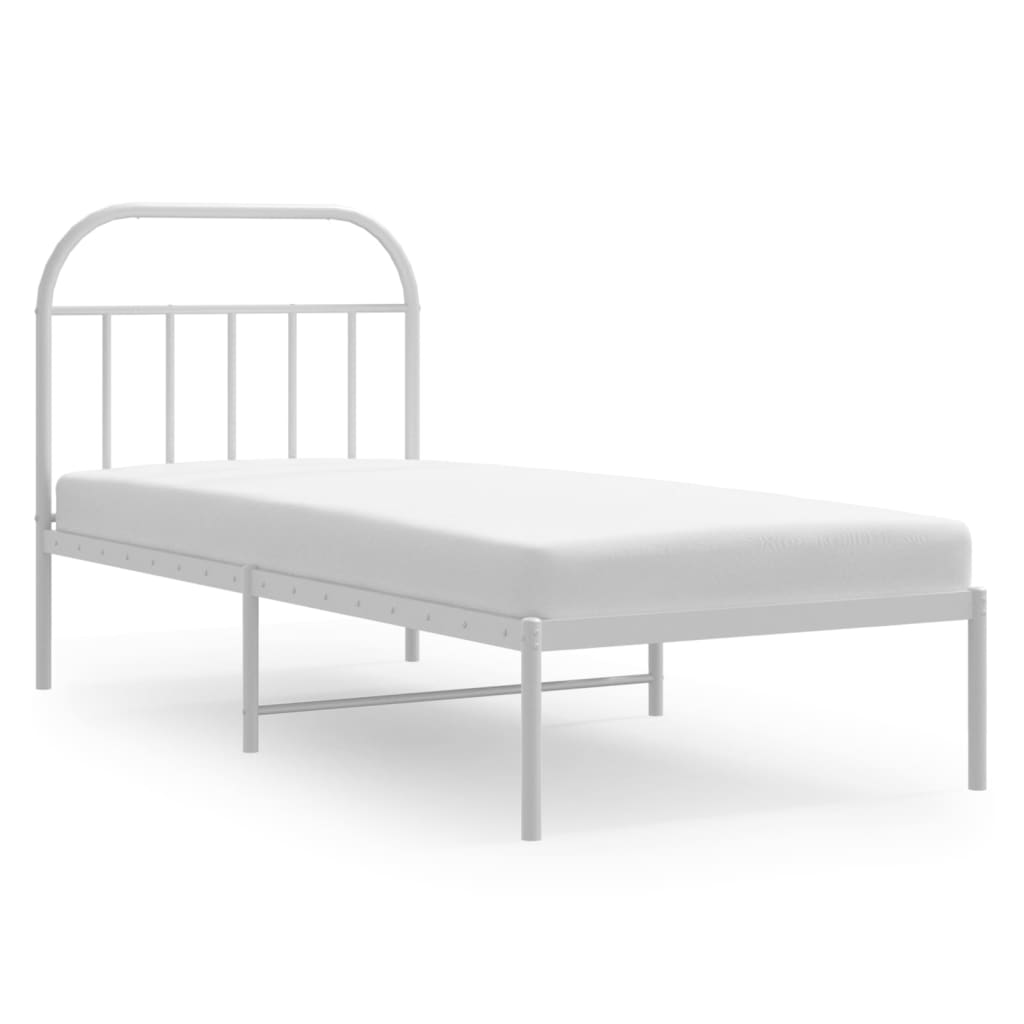 sengeramme med sengegavl 90x190 cm metal hvid