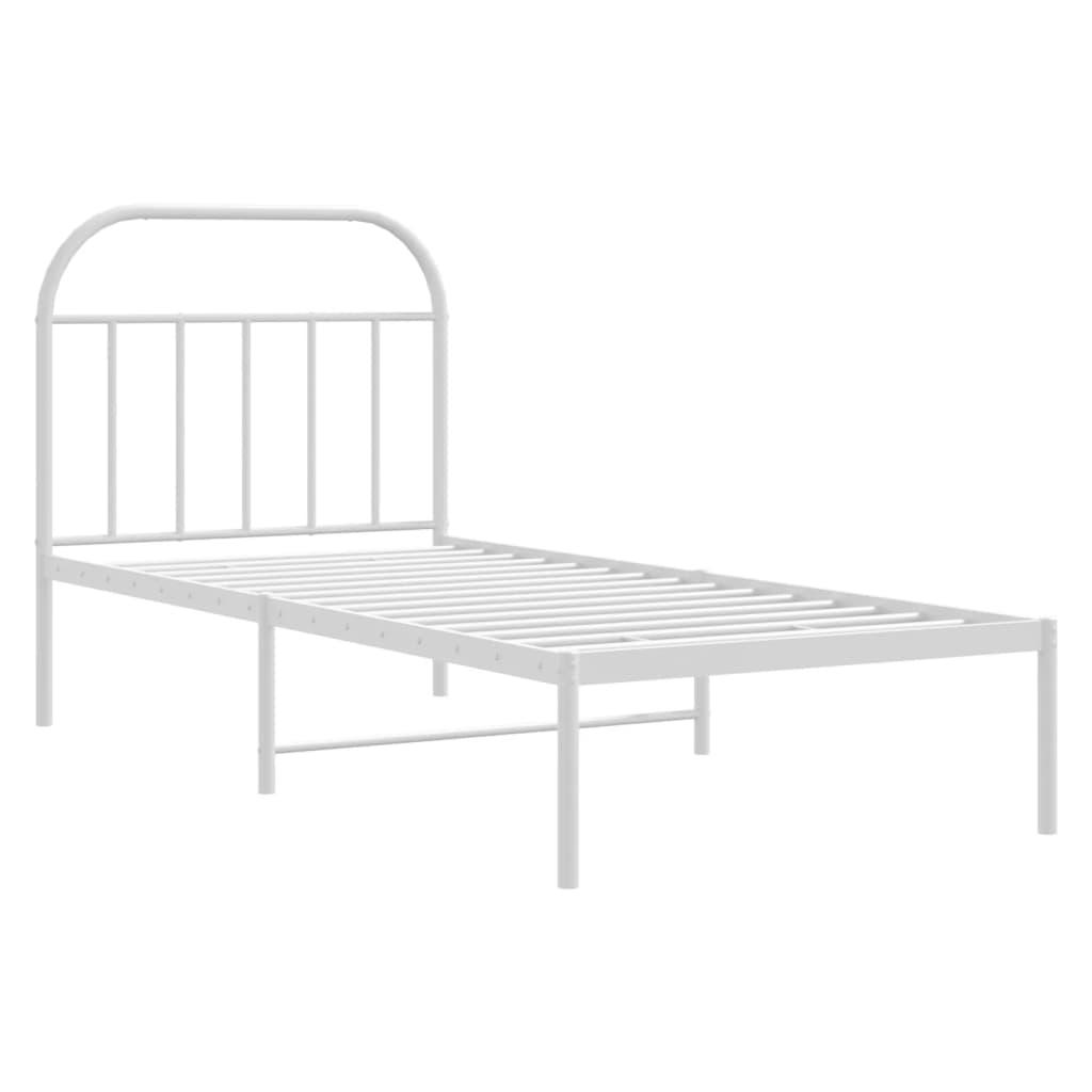 sengeramme med sengegavl 90x190 cm metal hvid