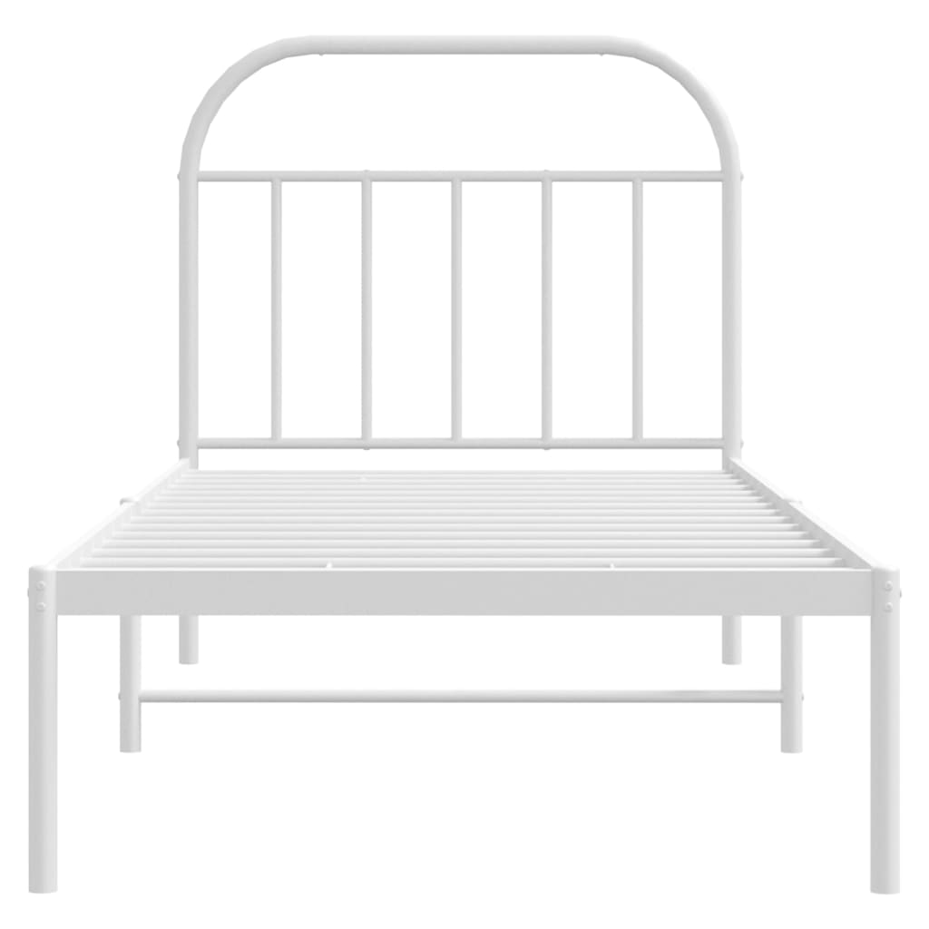 sengeramme med sengegavl 90x190 cm metal hvid