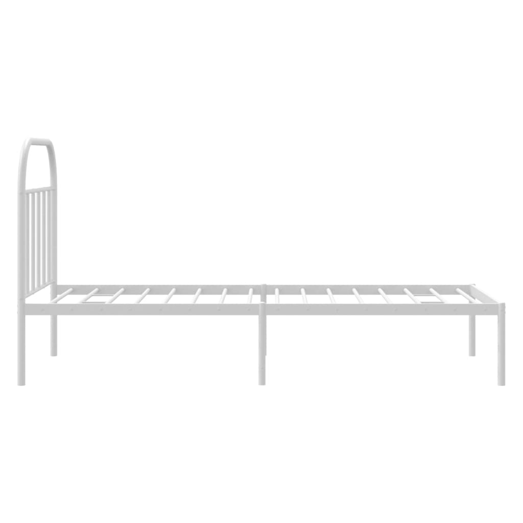 sengeramme med sengegavl 90x190 cm metal hvid