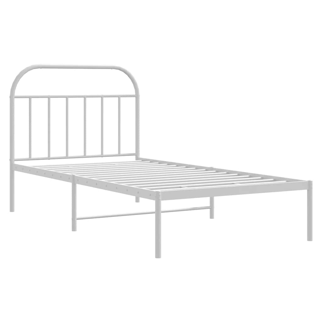 sengeramme med sengegavl 100x190 cm metal hvid