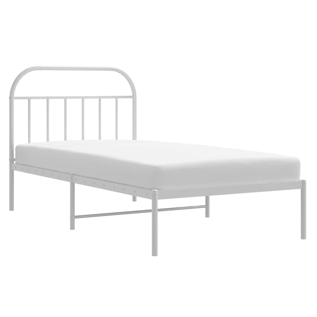 sengeramme med sengegavl 100x190 cm metal hvid