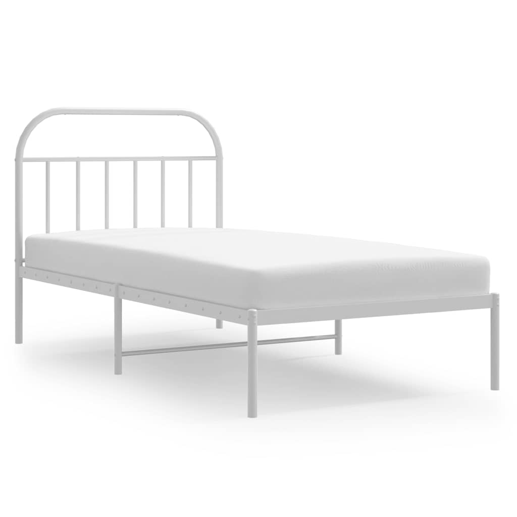 sengeramme med sengegavl 100x200 cm metal hvid