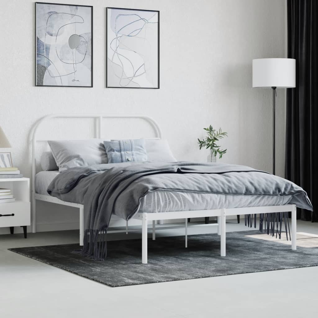 sengeramme med sengegavl 120x190 cm metal hvid