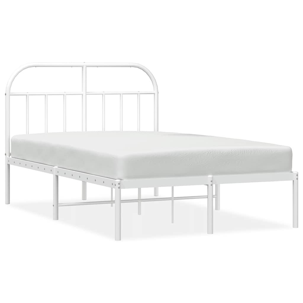 sengeramme med sengegavl 135x190 cm metal hvid