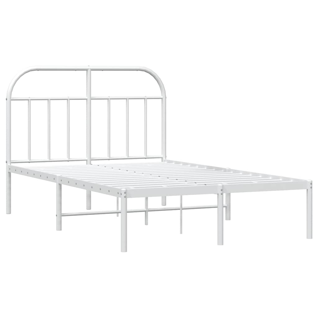 sengeramme med sengegavl 135x190 cm metal hvid