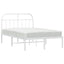 sengeramme med sengegavl 135x190 cm metal hvid