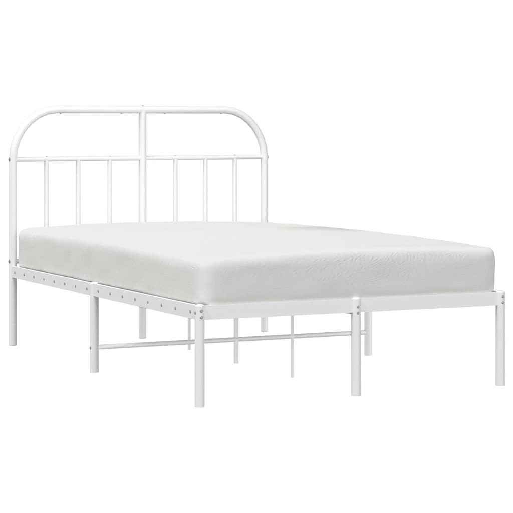 sengeramme med sengegavl 135x190 cm metal hvid