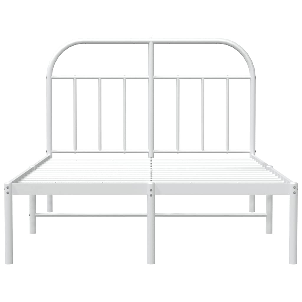 sengeramme med sengegavl 135x190 cm metal hvid