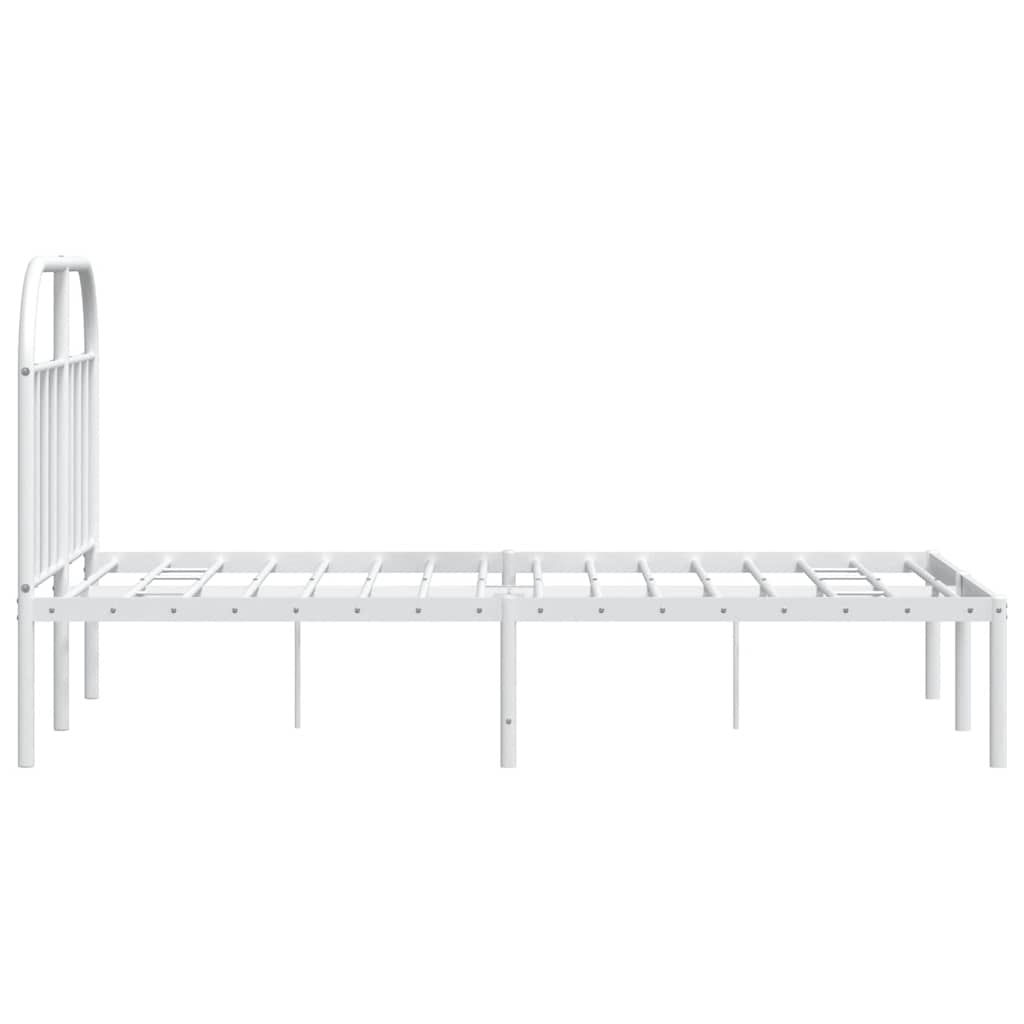 sengeramme med sengegavl 135x190 cm metal hvid