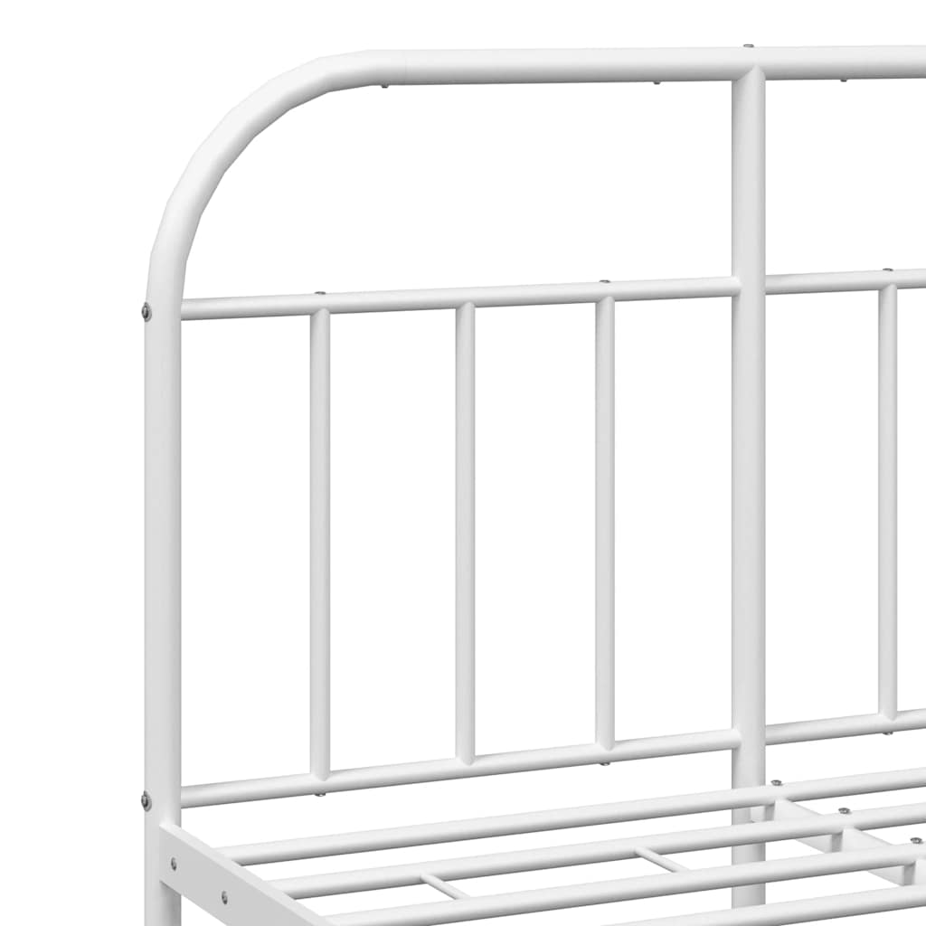sengeramme med sengegavl 135x190 cm metal hvid