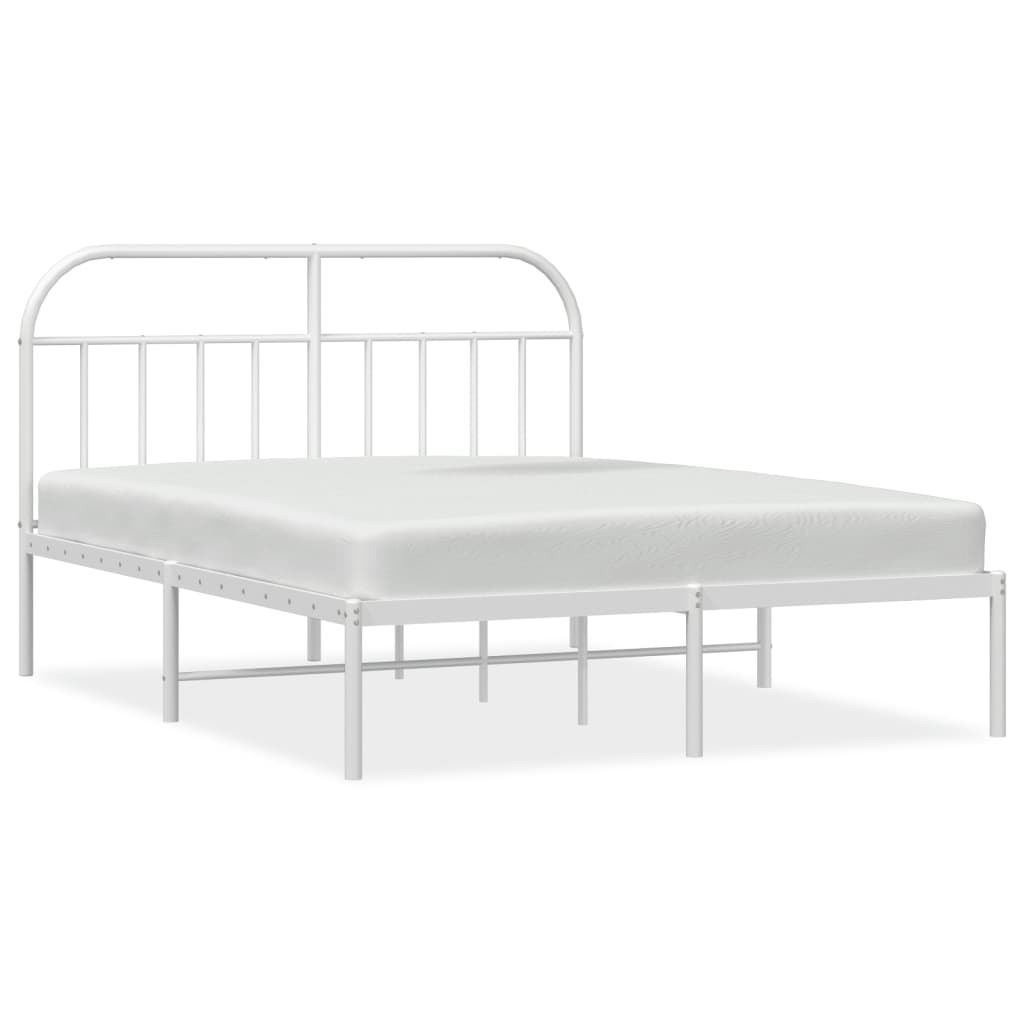 sengeramme med sengegavl 140x190 cm metal hvid