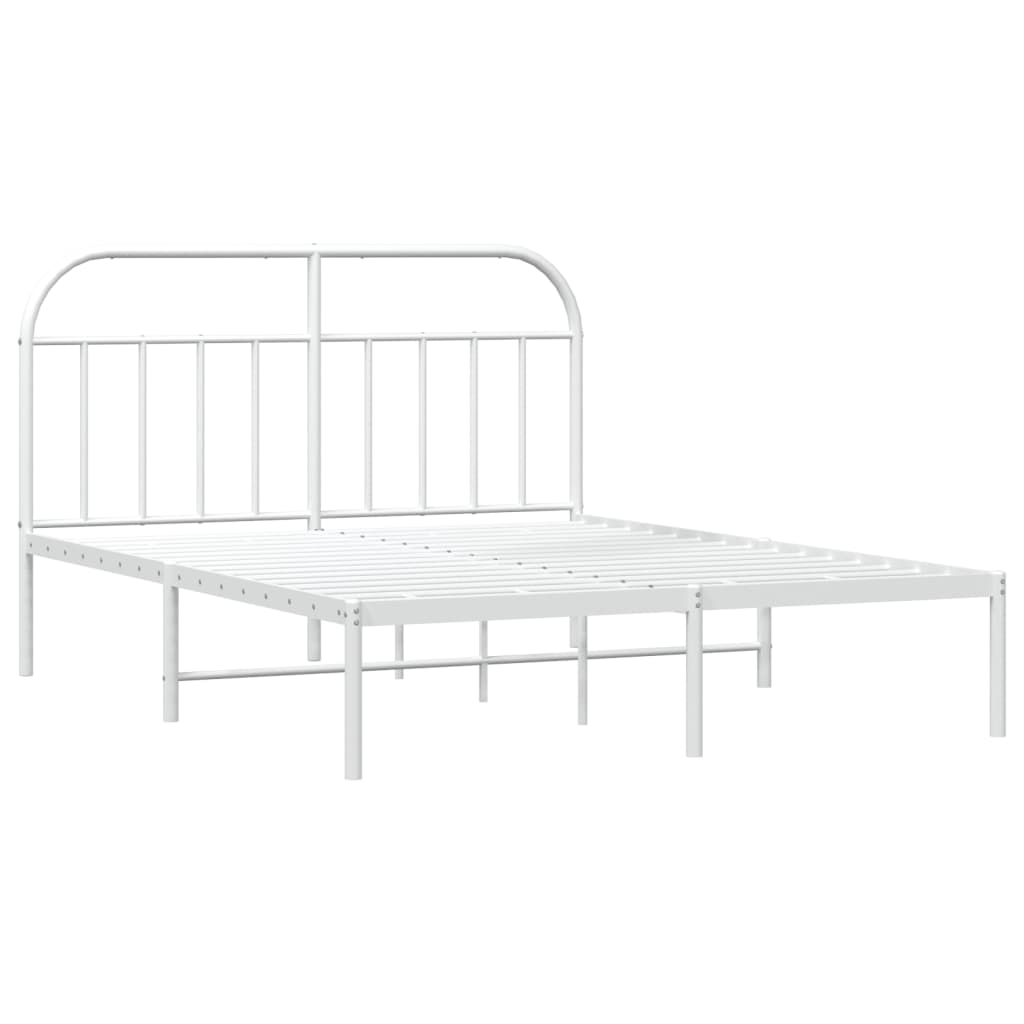 sengeramme med sengegavl 140x190 cm metal hvid