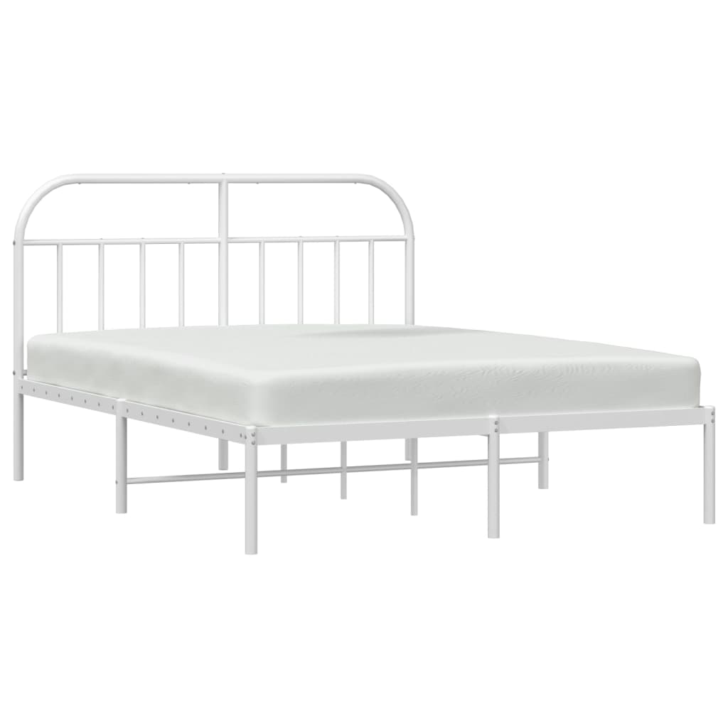 sengeramme med sengegavl 140x190 cm metal hvid