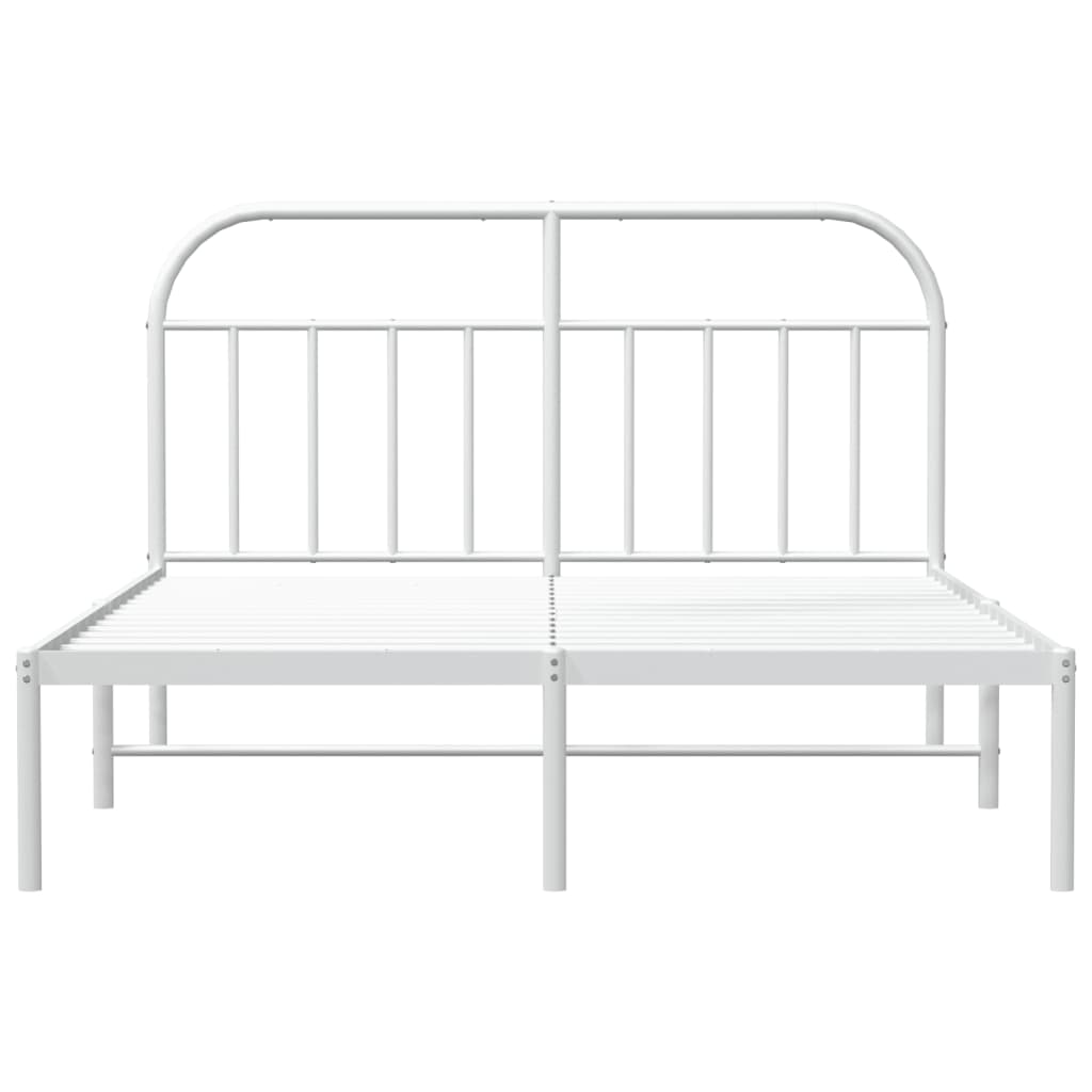 sengeramme med sengegavl 140x190 cm metal hvid