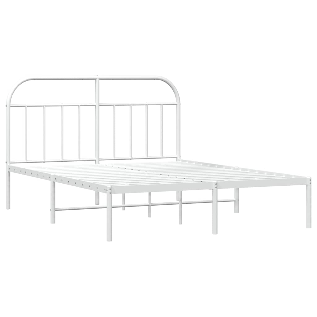 sengeramme med sengegavl 150x200 cm metal hvid