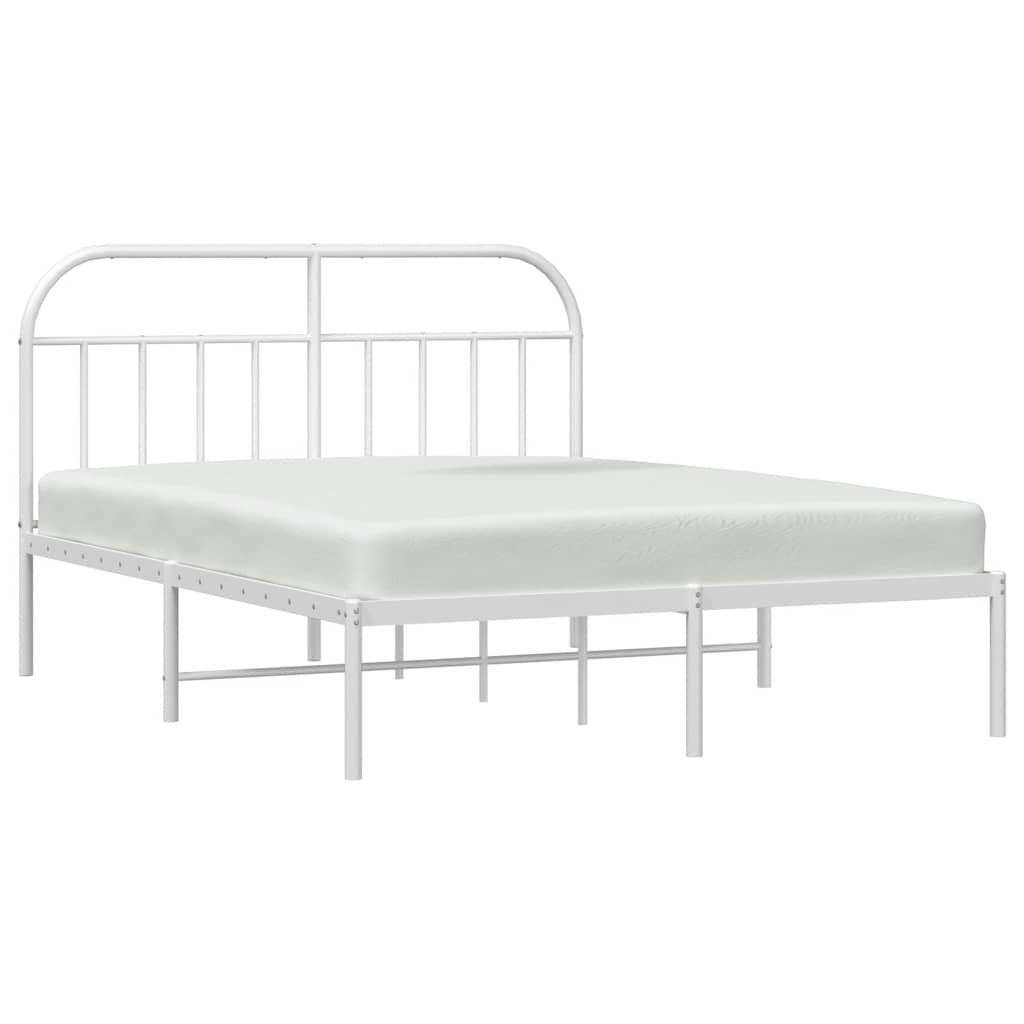 sengeramme med sengegavl 150x200 cm metal hvid