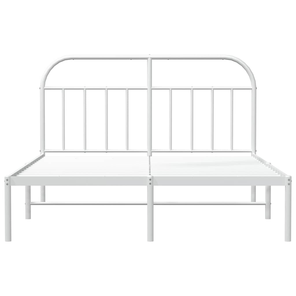 sengeramme med sengegavl 150x200 cm metal hvid